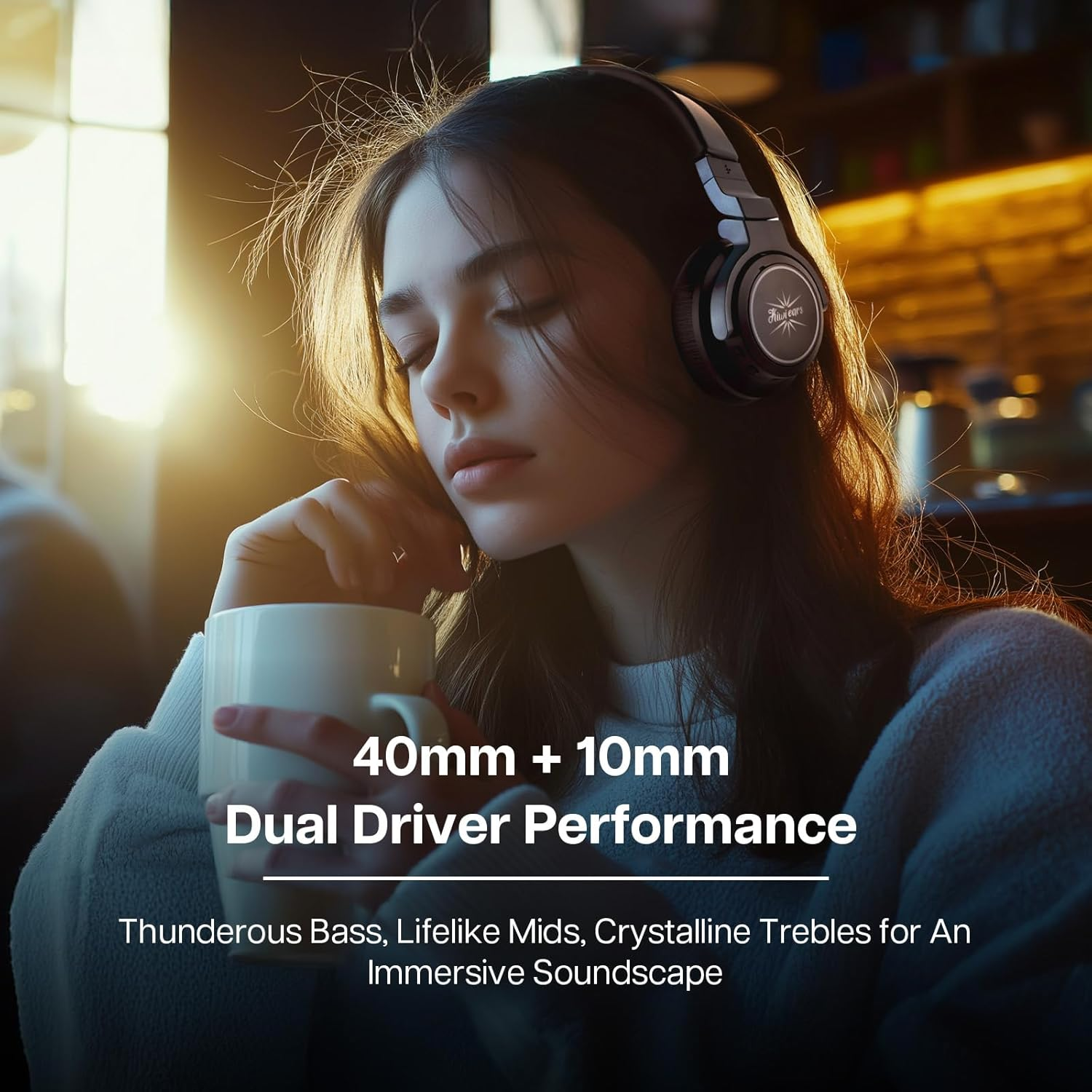 Linsoul Kiwi Ears Aventus Bluetooth 5.4 over Ear Headphones,Wireless DJ Studio Monitor Headphone, Dual Dynamic Driver Gaming Headphones with Hybrid ANC, 82H Playtime for Podcast Gaming Guitar image number 3