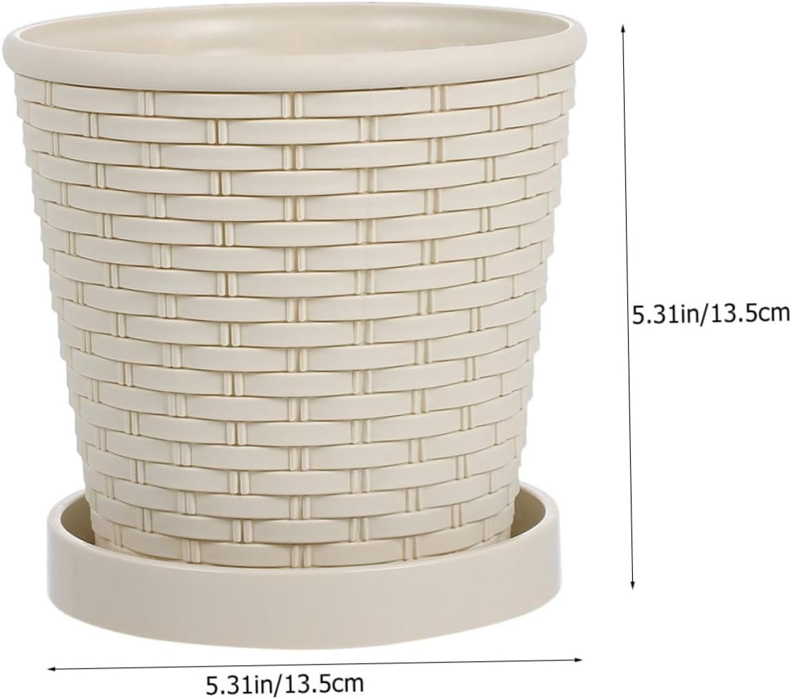 Outanaya Resin Flowerpot Plant Pot Indoor Outdoor for Gardening Vegetable Growing Pot Drainage Planter Box for Plants Decor image number 5