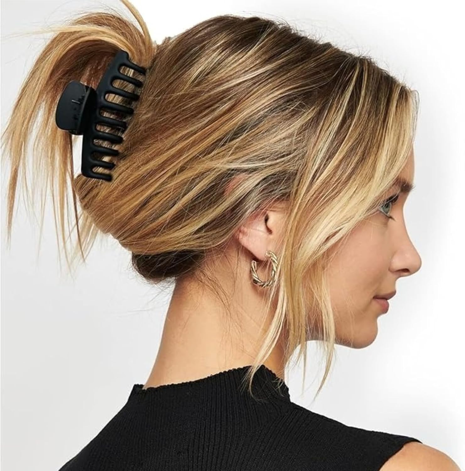 Kalione 2PCS Matte Large Claw Clips for Thick Hair,Large Size Hairs Clip for Women,Fashion Hairs Barrettes for Women, Strong Hold Hair Accessories,Claw Clips for Everyday Hold and Comfortable Wear image number 1