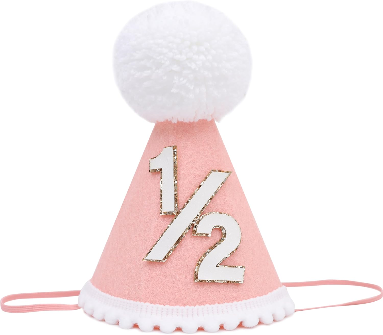 Half Birthday Hat -Baby 1/2 Birthday Cone Hat,Six Months Decorations,Party Hat Outfit for Girls/Boys - Blue image number 4