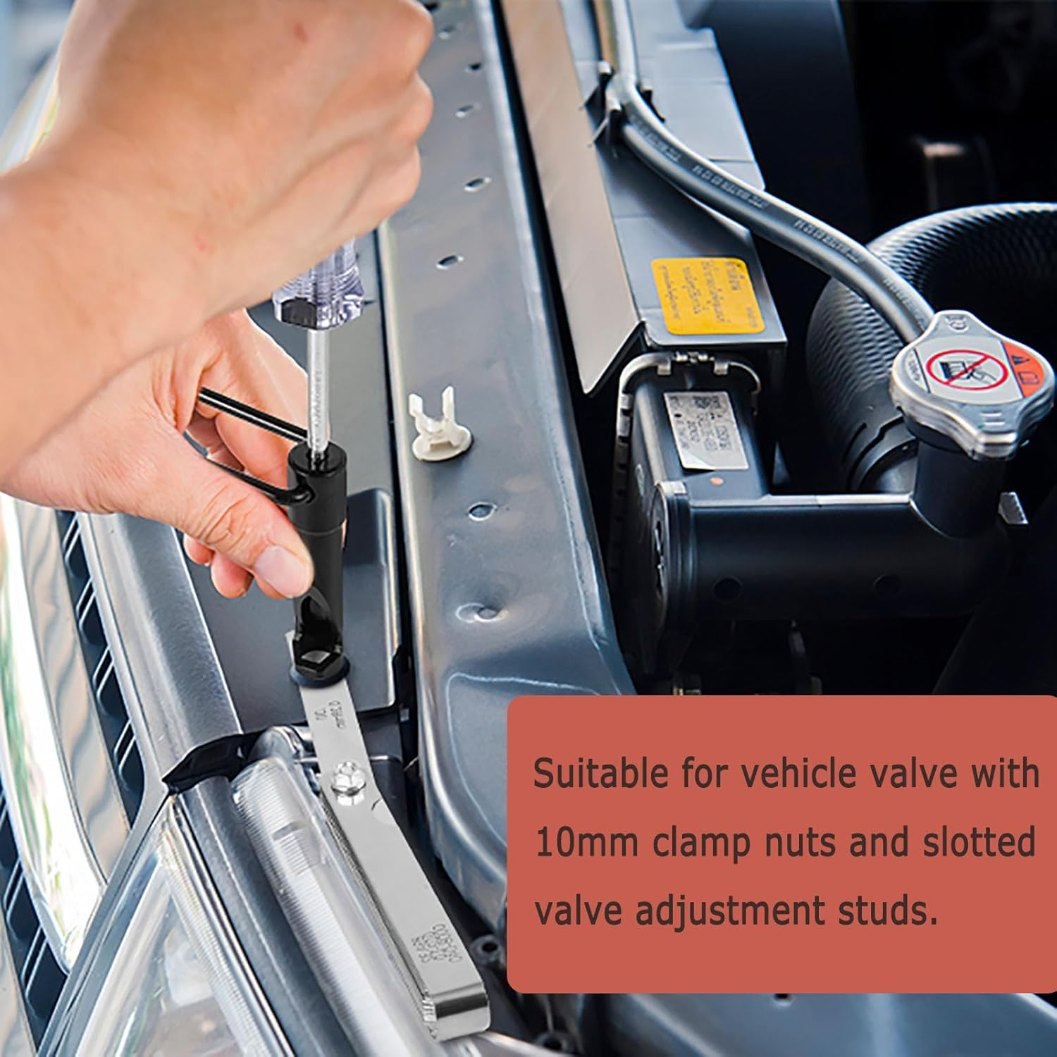 10Mm Jam Nut Valve Adjustment Tool with 32 Precision Feeler Gauges for Honda, Nissan, Toyota, and Japanese Car Engines&mdash;Valve Lash and Clearance Adjustment Kit image number 6