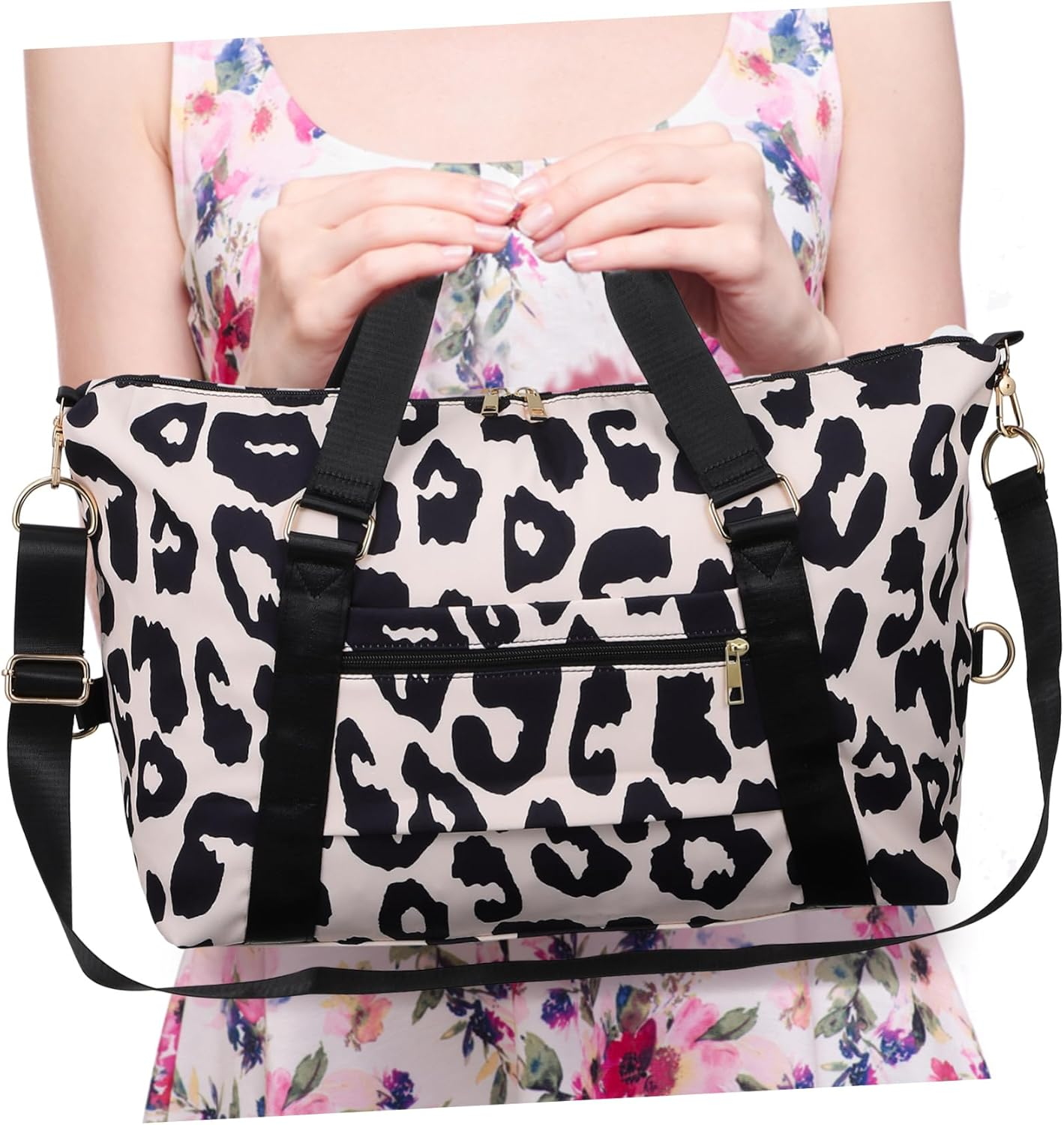 Abaodam Large Capacity with Cow Pattern Shoulder Strap for Short Trips Fitness Business and Camping image number 2
