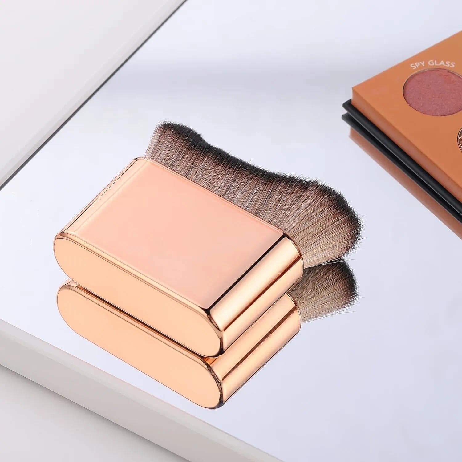 Tanning and Contour Makeup Brush for Self Tanner & Foundation, Vegan Soft Hair Face and Body Brush in Rose Gold - Fengea image number 5