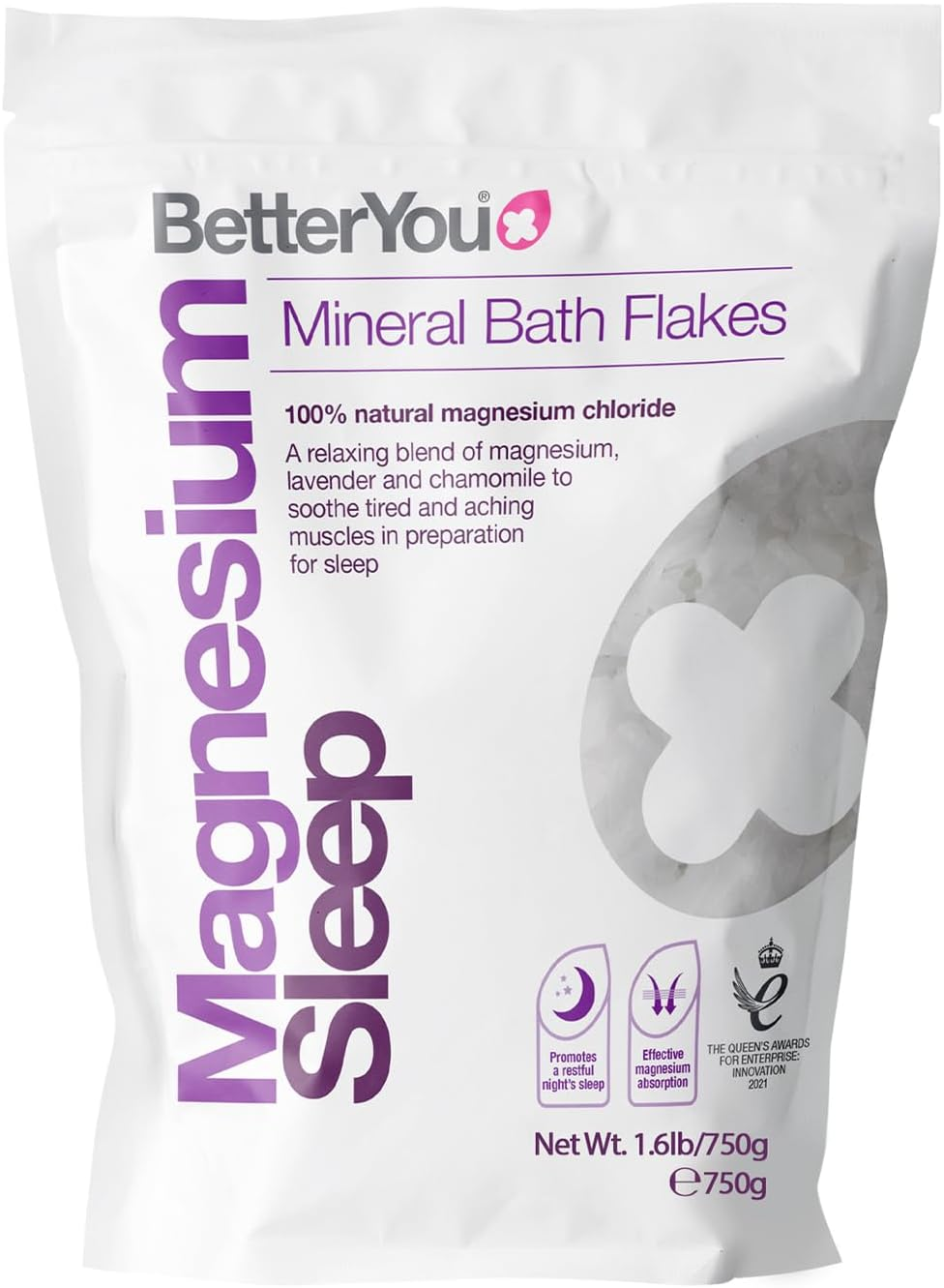 Betteryou Magnesium Sleep Bath Flakes - Magnesium Bath Soak - 750 G image number 1