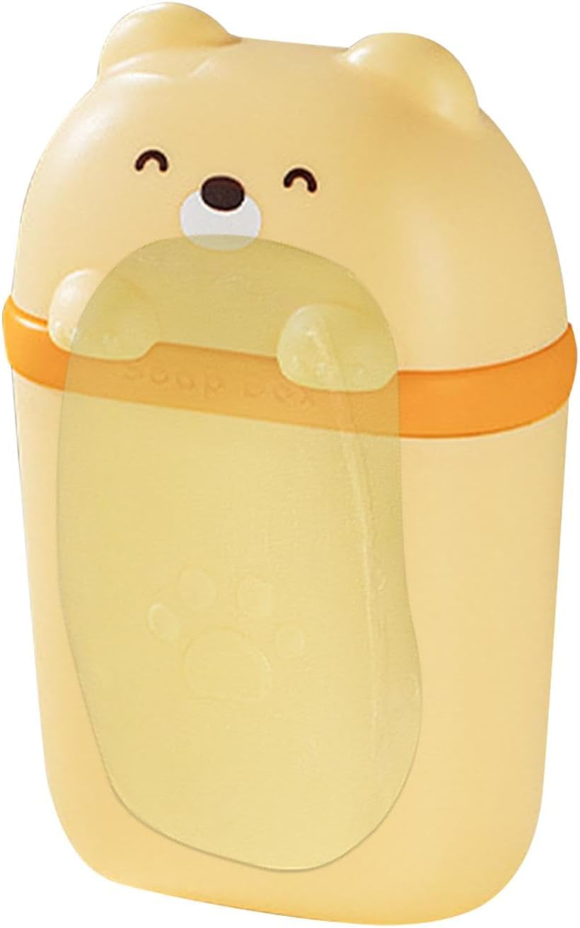 Shampoo Bar Holder Travel Case | Cute Bear Shape Body Wash Bar Container | Cute Bear Shape Cleaning Bar Container with Draining for Bathroom