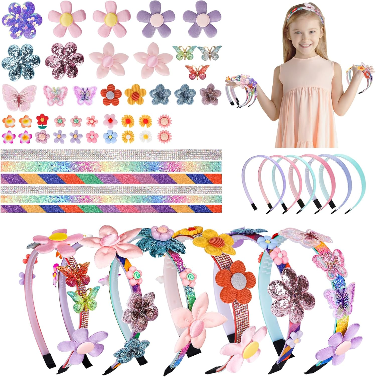 Best Presents for 4-10 Year Old Girls,Hair Accessories Making Set Mermaid Tiara - Girls' Birthday Gift Ideas Toy for 4-10 Years Old