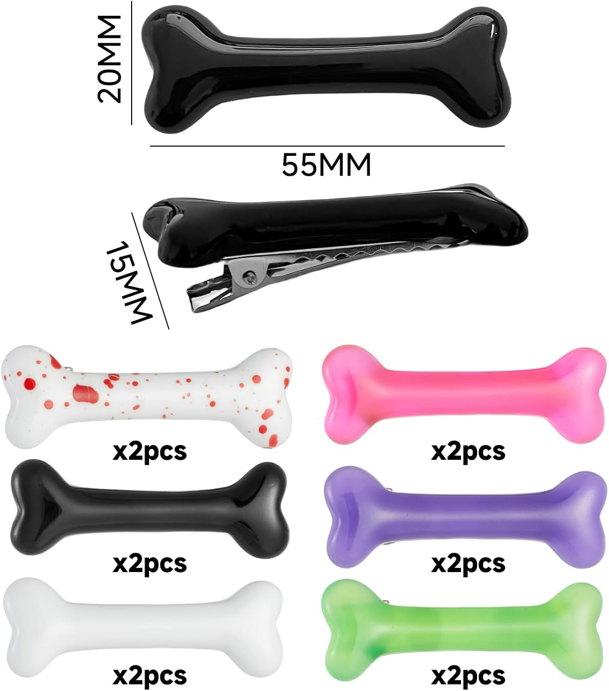 12 Pieces Bone Styling Hair Pins, Creative Styling Hairpins, Funny Hair Pins, Hair Styling Accessories, Party Hair Accessories image number 2