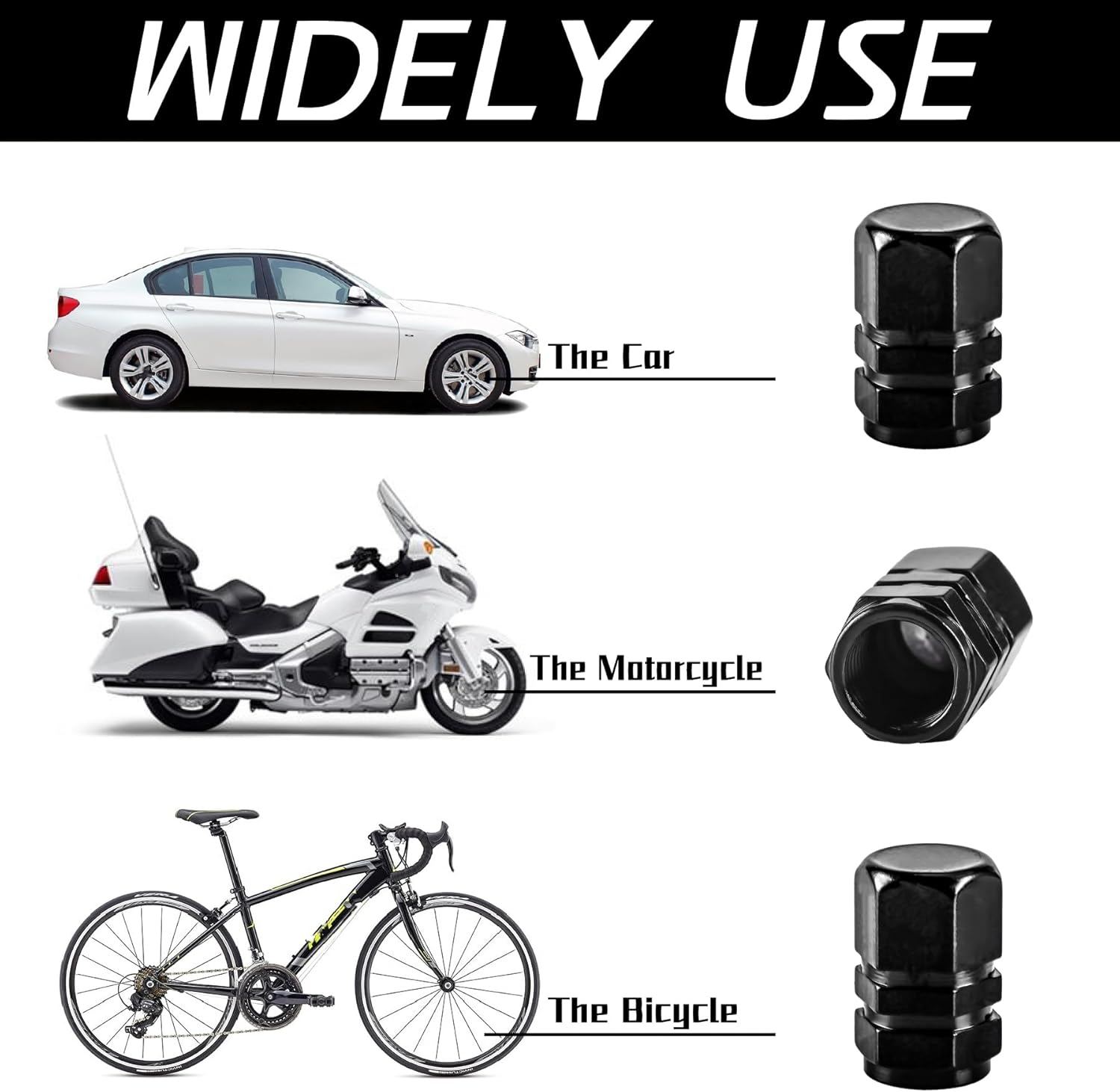 12PCS Car Tire Valve Stem Caps, Wheel Aluminum Valve Covers, Car Dustproof Tire Cap for Cars, Bikes, Trucks, Suvs and Motorcycles image number 2