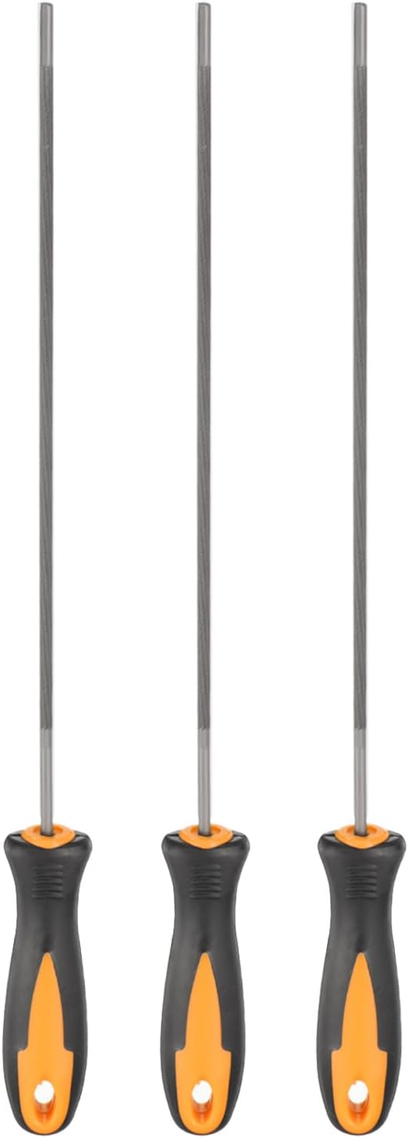 HARFINGTON 3Pcs Chainsaw File, 5.5Mm (7/32-Inch) round Sharpening Files Tool with Plastic Handle for Chain Chainsaw Sharpening, Grinding, Grey