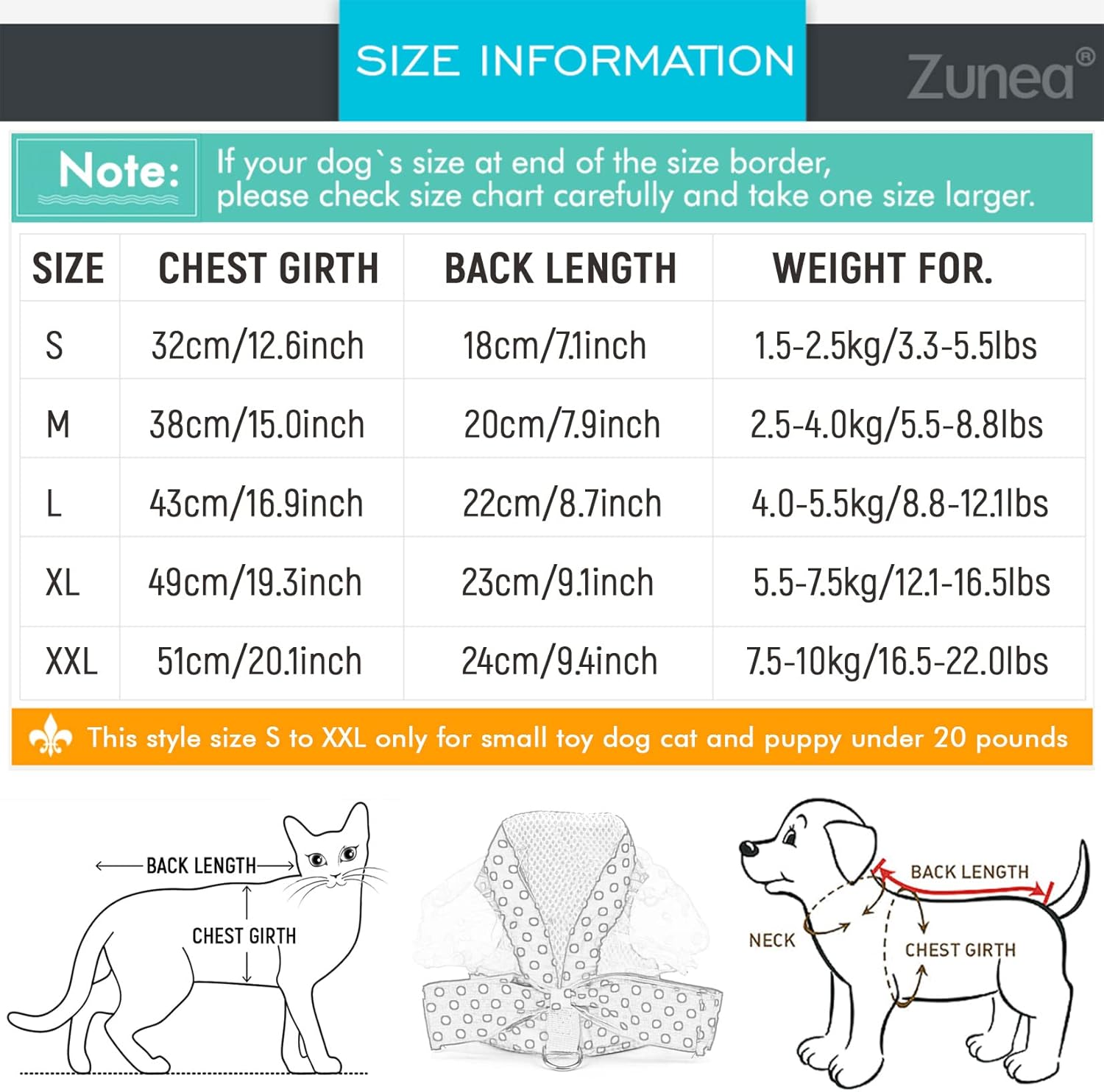 Zunea No Pull Dog Vest Harnesses for Small Dogs Cats Polka Dots Puppy Girls Harness and Lead Set Soft Breathable Mesh Harness Dress with Bowknot Lace Neck Pet Apparel for Chihuahua Yorkie Red XXL image number 7