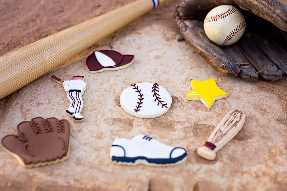 R&M International 1968 Baseball Cookie Cutters, Bat, Hat, Ball, Player, Glove, Star, Sneaker, 7-Piece Set image number 2