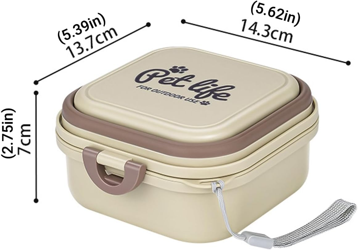 AIMALL 2-In-1 Portable Collapsible Pet Food and Water Bowl, Double-Layer Travel Dog Bowl with Lid, 5.62X5.39X2.75 Inches, Ideal for Outdoor Hiking Camping and Pets image number 5