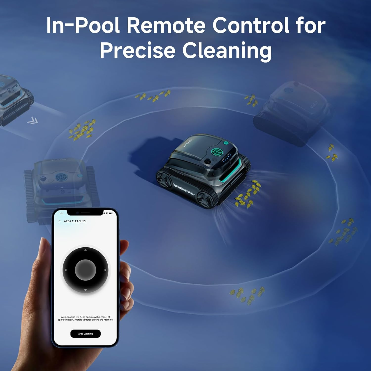 (2025 New) WYBOT S2 Solar Vision Robotic Pool Vacuum Cleaner, AI Vision, Smart Auto Parking & Dual Charging, Enhanced Scheduled Cleaning, 3D Adsorption System, for In-Ground Pools, Grey & Green