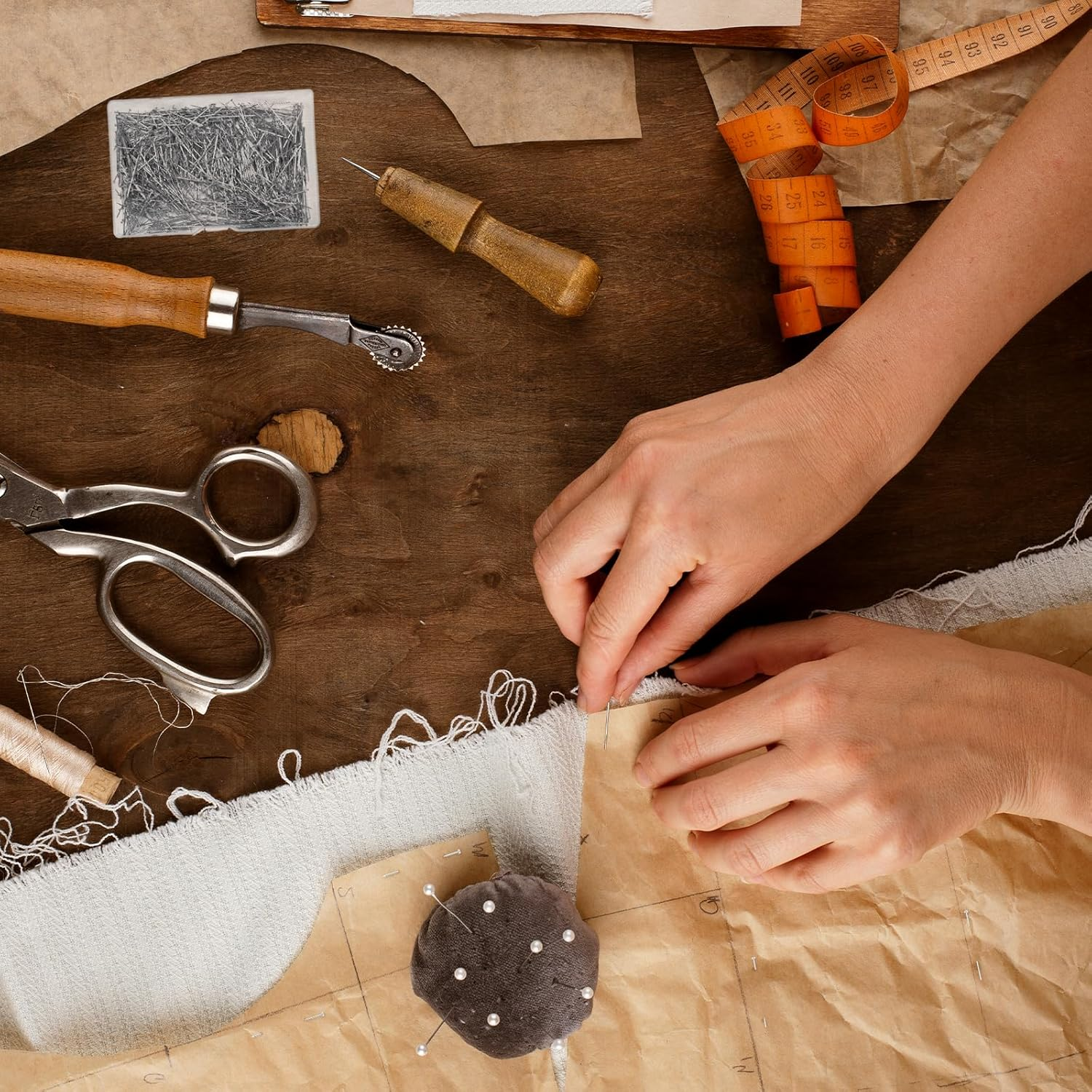 BEZANU Sewing Pins, 1000 PCS Fine Straight Pins for Jewelry Crafts, Quilting, Sewing Projects (0.6 X 26Mm) image number 2