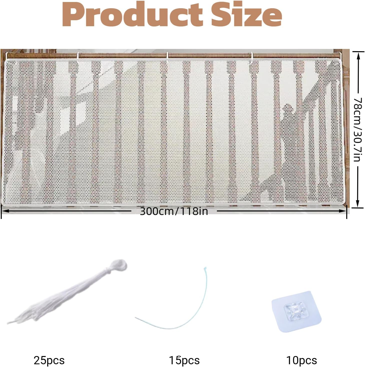 Baby Safety Net for Stairs and Balcony, Child Proof Mesh Guard with Easy Installation, White Protective Barrier for Indoor & Outdoor Use, 78Cm X 300Cm (2.6Ft X 9.8Ft) ﻿ image number 3