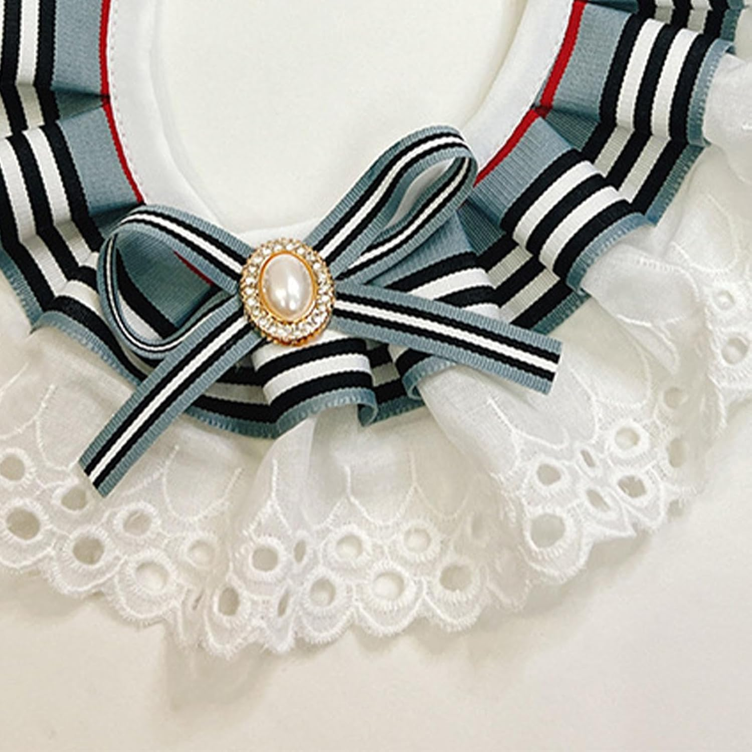 Cat Collar Bib, Lace Cat Bandana Bowknot Lace Dogs Scarf Bibs Dog Cat Collar Bow Tie, Adjustable Pet Decor Costume Accessories Girl Bandanas Costume Decor Accessories for Puppy Cats(S) - L image number 6