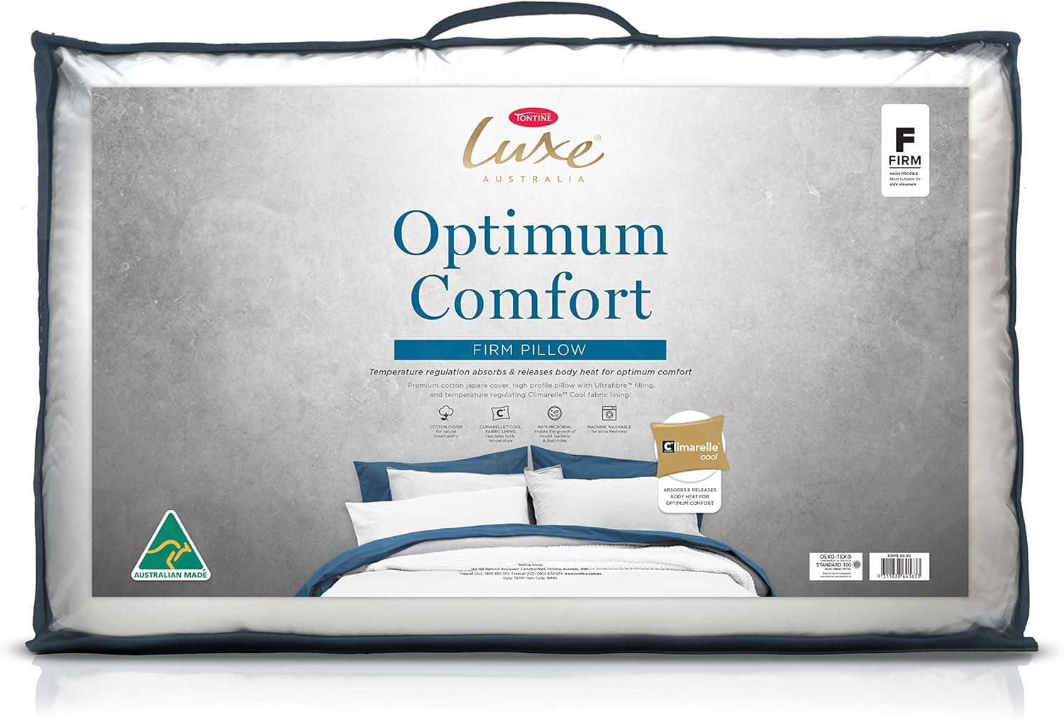 Tontine Luxe Optimum Comfort Anti-Microbial Sleeping Support Pillow Firm Profile image number 1
