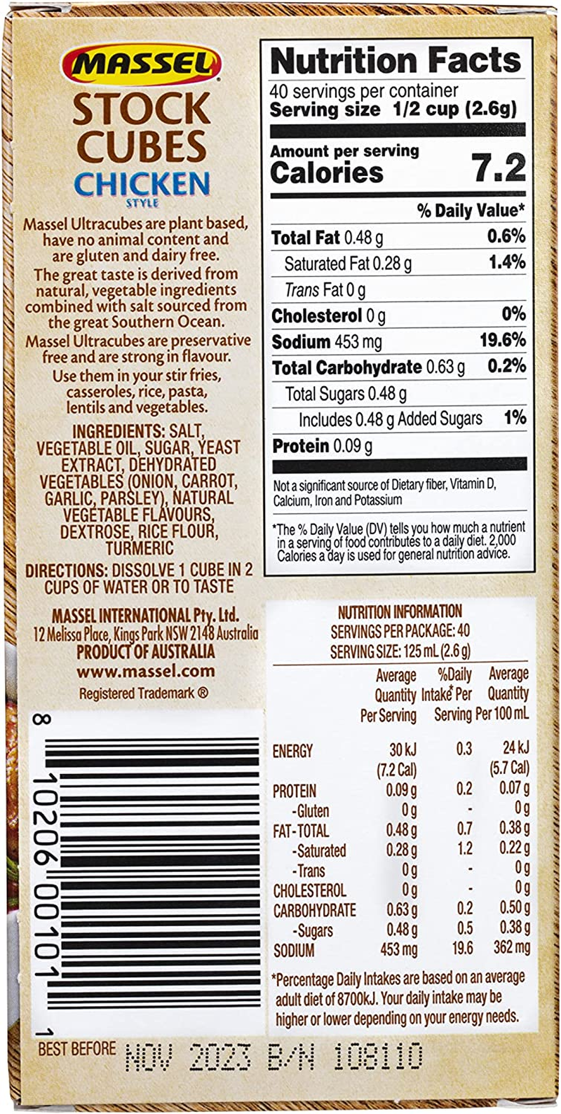 Massel Ultracube Chicken Style Stock Cubes - Plant Based & Gluten-Free, 105G X 6 Pack image number 3