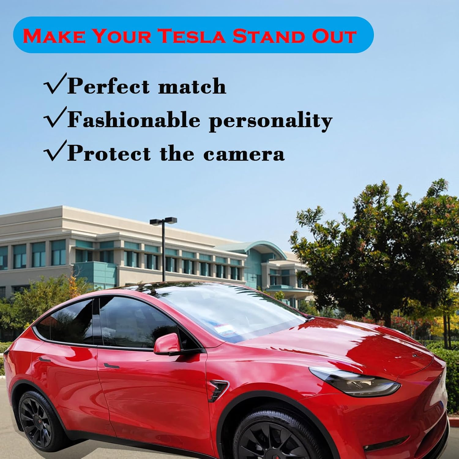 YHCDSEA for 2024 Tesla Model Y HW4.0 Side Camera Indicator Protection Cover Decoration Accessories Fit for Tesla Model Y with HW4.0 (Matt Carbon Fiber Pattern)