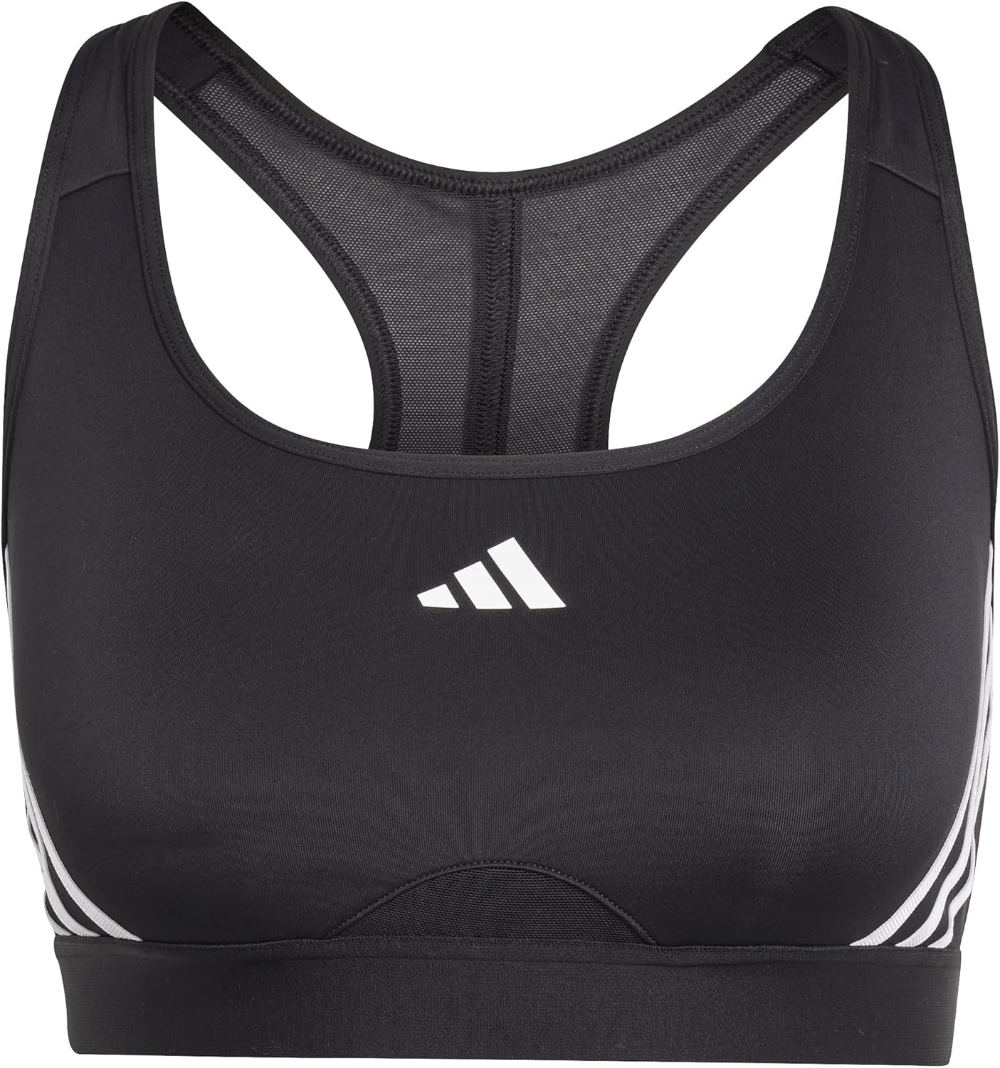 Adidas Performance Powerimpact 3-Stripes Women'S Medium-Support Training Bra, Black/White image number 2