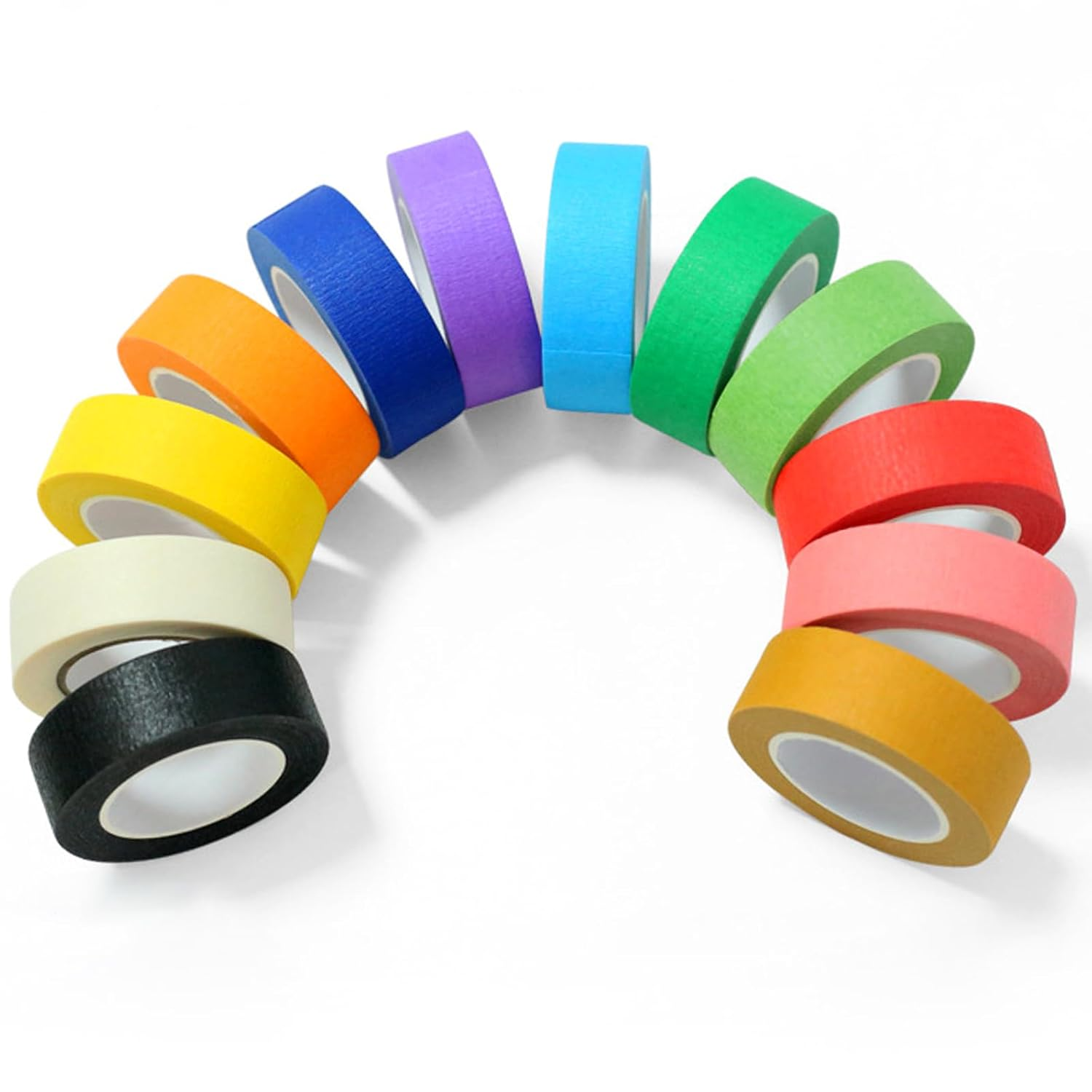 Painters Tape Colored Masking Tape, Art Supplies Wide Rainbow Color 12 Different Color Rolls 1.5Cm X 14.6M, Art Craft for Kids, Classroom, Office image number 4