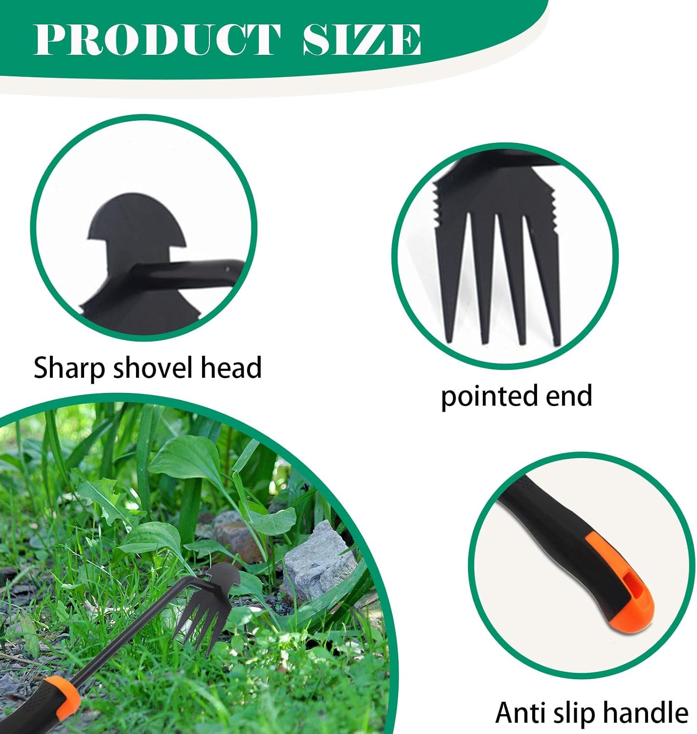 Gardening Hand Weed Remover, Manual Weed Remover Device, Stainless Steel, Joint Scraper with Handle, Garden Tool, Weed Remover, Garden Tool for Digging, Weeding, Transplanting Soil Loosening image number 4