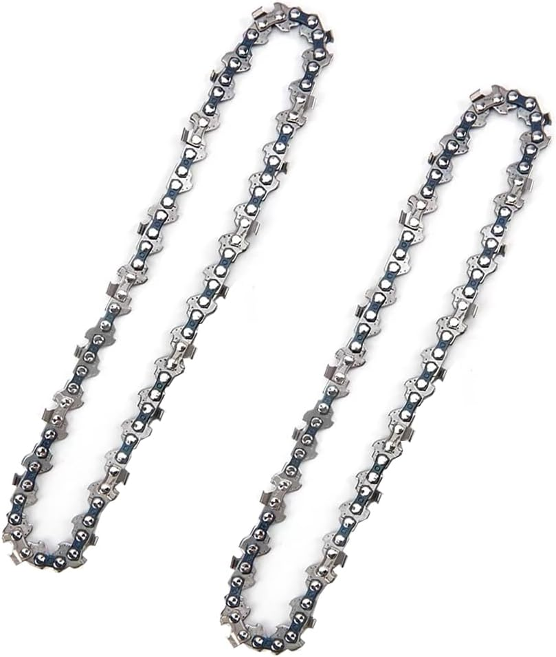 2-Pack 6 Inch Mini Chainsaw Chain, Replacement Chains for Cordless Electric Chainsaw & Wood Branch Cutting Mini Chainsaws (37 Drive Links)