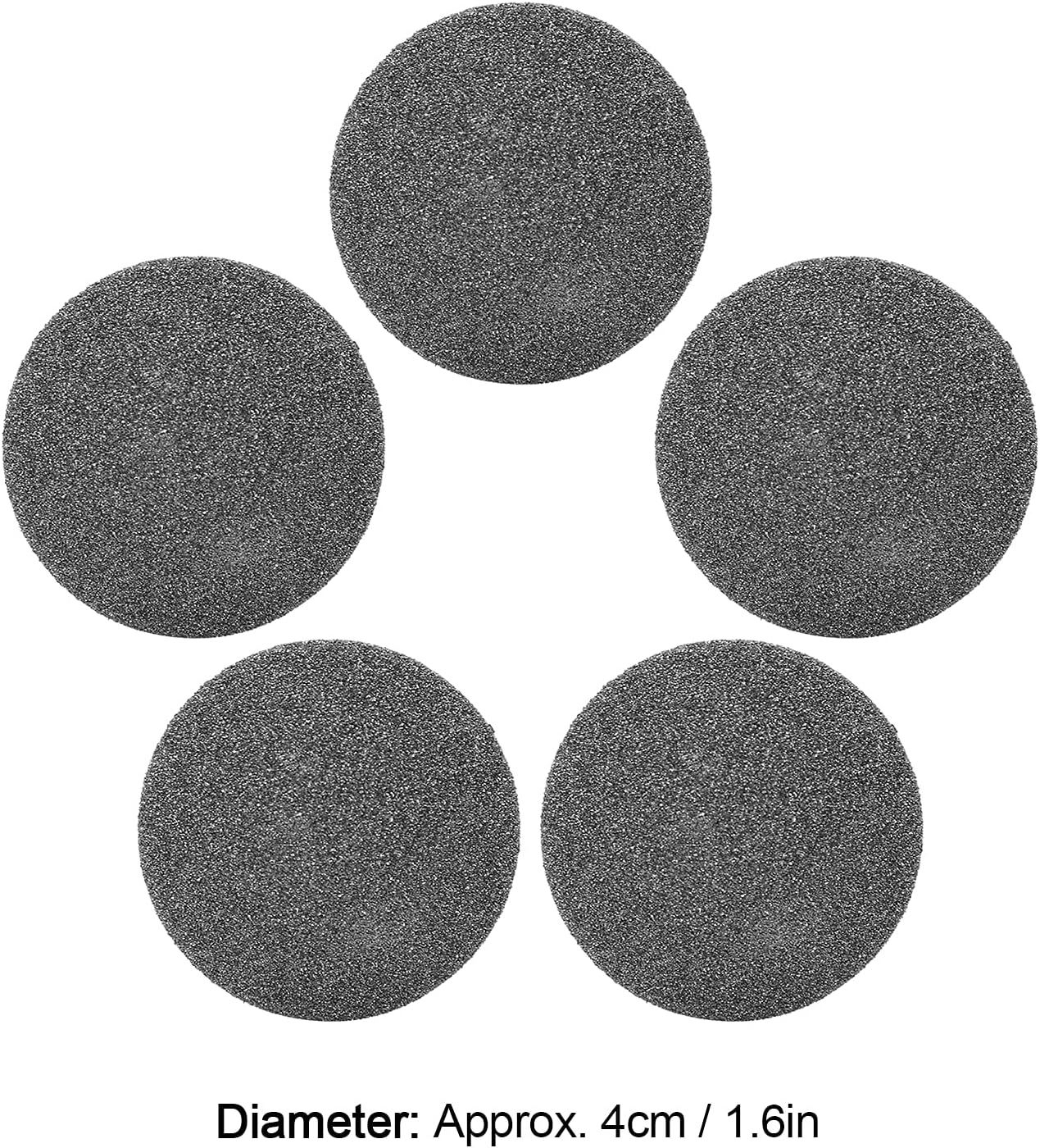 Watris Veiyi Replacement Sandpaper Discs, Pack of 5 Callus Remover Hard Skin Replacement Foot Grinding Head Tool for Dead Skin Callus Remover Head Foot Files (Black)
