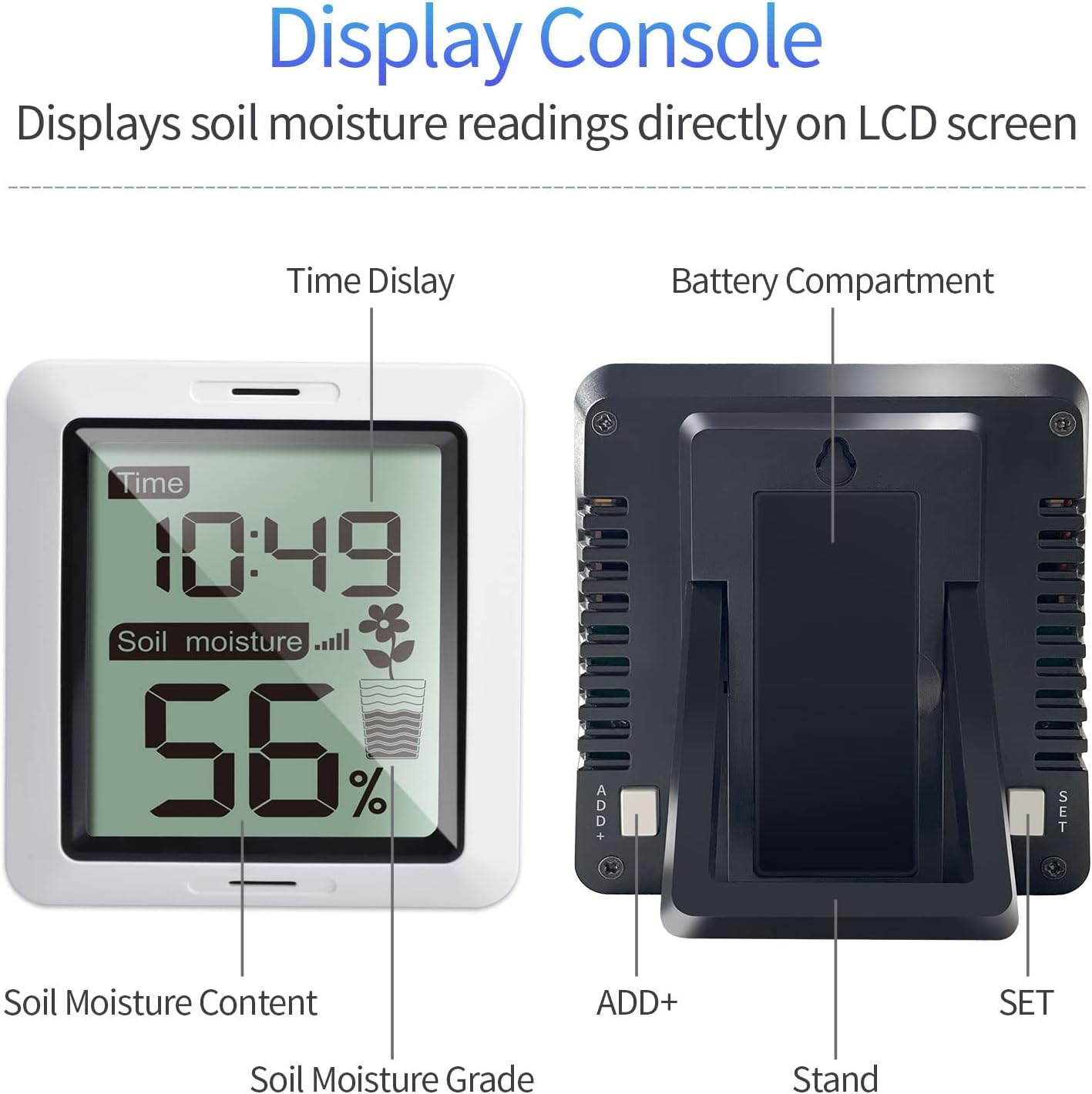 ECOWITT WH0291 Soil Moisture Tester Plant Soil Moisture Sensor Meter with Digital LCD Display, 433 Mhz image number 6
