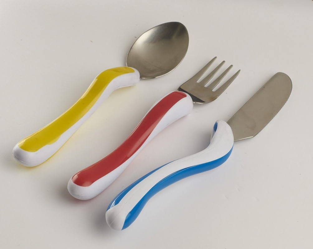 NRS Healthcare M80282 Kura Care Easy Grip Children'S Cutlery - Knife, Fork and Spoon Set image number 4