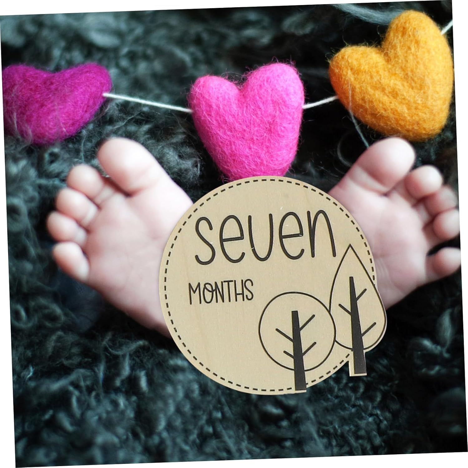 LIFKOME 12Pcs Milestone Discs Growth Cards for Monthly Announcements Unisex Design Lightweight Safe Natural for Newborn Photography and Keepsakes image number 3