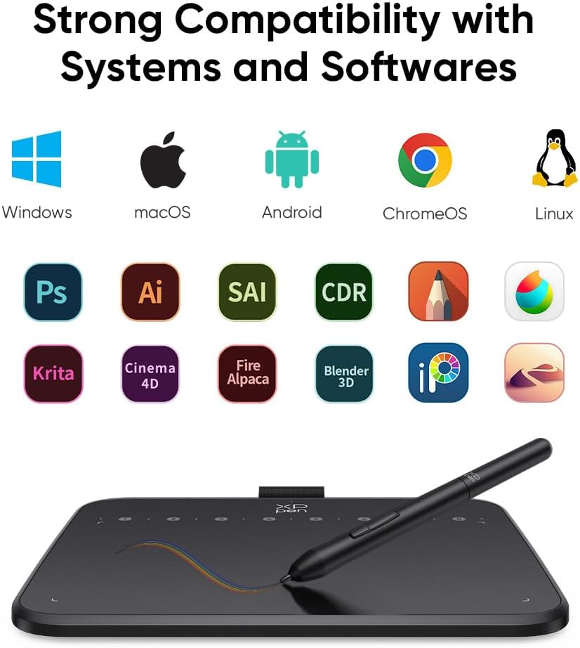 Xppen Deco 640 Drawing Tablet with 16384 Pressure Levels Sensitivity Battery-Free Stylus 6*4 Inch OSU Drawing Pad Graphic Tablet for Digital Drawing Teaching Designing Editing Work for PC Mac Android image number 1