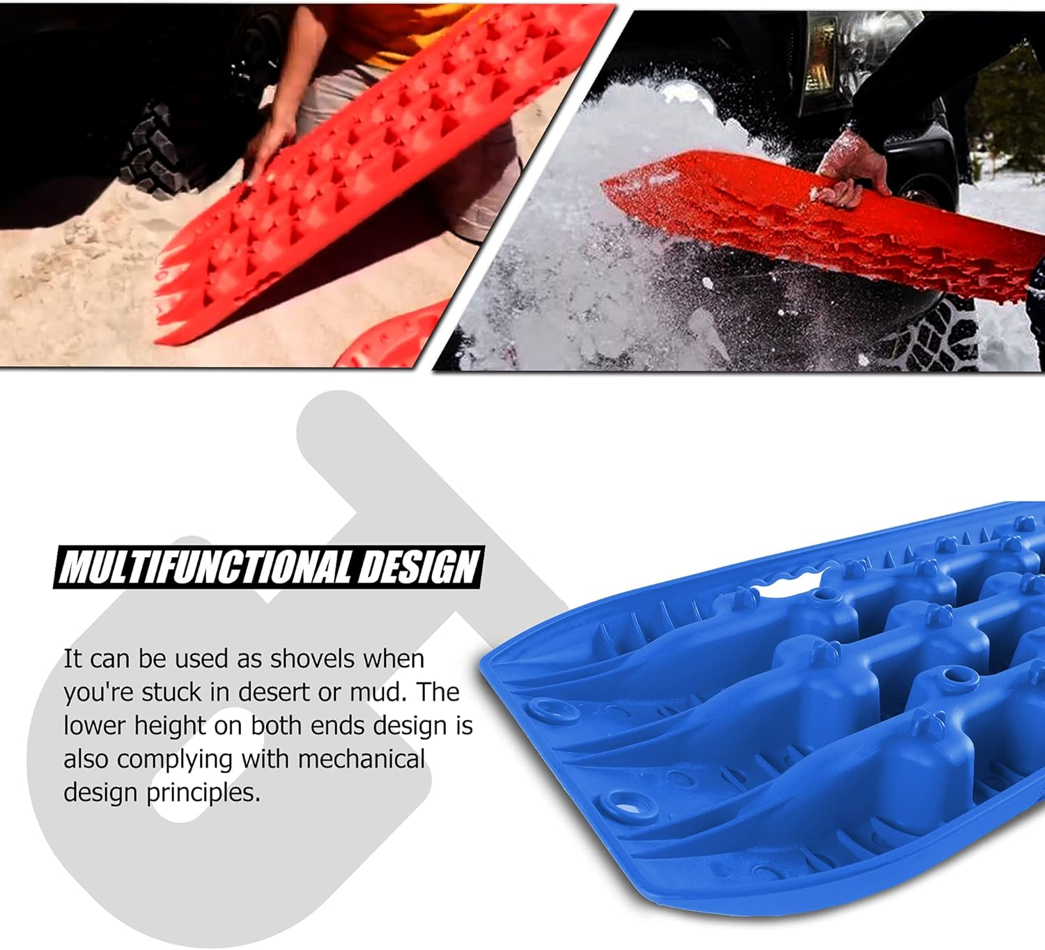 X-Bull Recovery Tracks with Bag and Mounting Pin Set 4X4 Recovery Boards Offroad 4Wd Tracks 22046LBS/10000KG Stand for Automotive Accessories Tires and Wheels in the Sand Mud Snow(Gen 3.0 Blue)