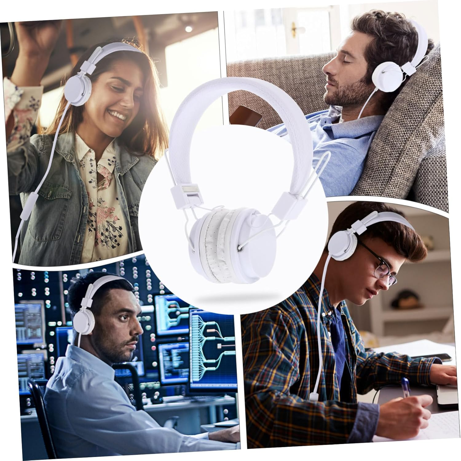 LIGIGWASH Wired Over-Ear Game Headset In-Line Mic, White, Stereo Gaming Headphones for Pc, Wired Headphone for Gamers and Streaming image number 1