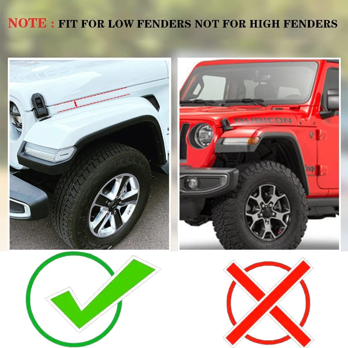 Fender Flares Extensions Set Compatible with Jeep Gladiator JT 2020-2023 Models image number 4