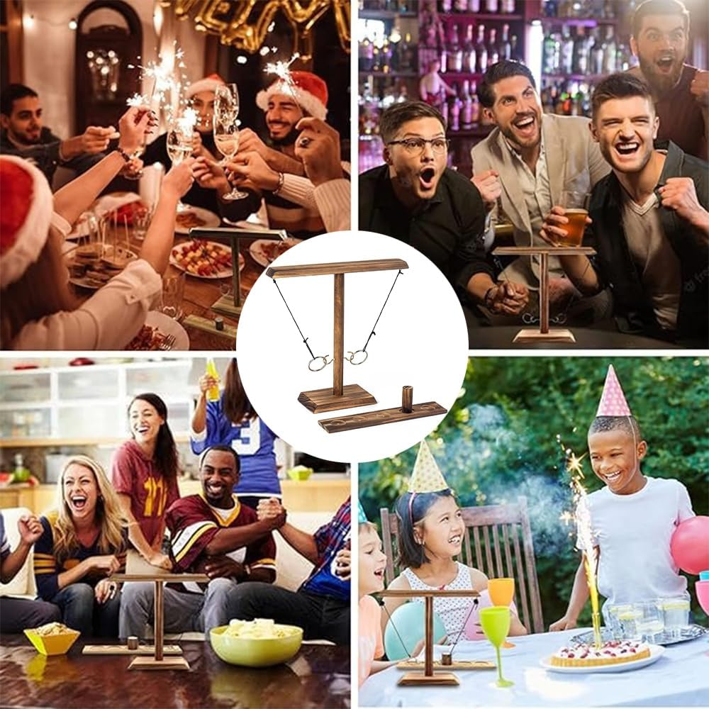 Hook and Ring Game, Ring Toss Game for Adults, Indoor and Outdoor Rings Games, Yard Games, Wooden Rings Hook Tossing Games, Table Gamies, Interactive Family Board Games for Family Game Night image number 3