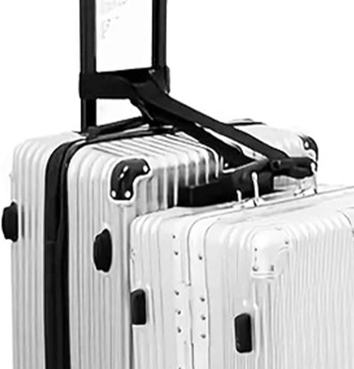 Ifundom Adjustable Luggage Connector Strap Set with Buckle Clips for Suitcases and Backpacks, Black Sturdy Travel Belt for Secure Bag Linking and Replacement Accessories image number 5