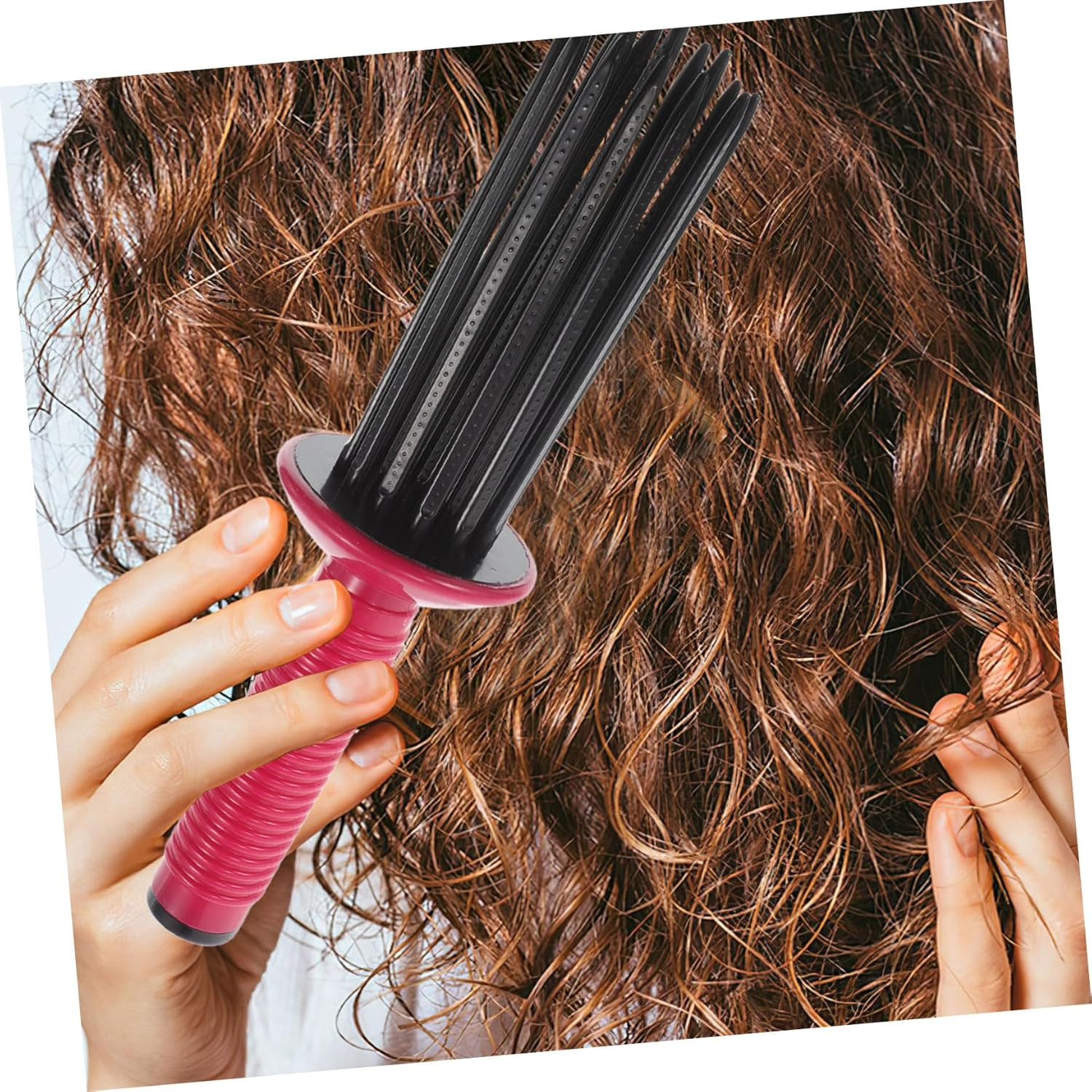 PACKOVE Fluffy Curling Comb for Curly Hair Styling Comb Hair Brush Slip Hairstyling Brush image number 5