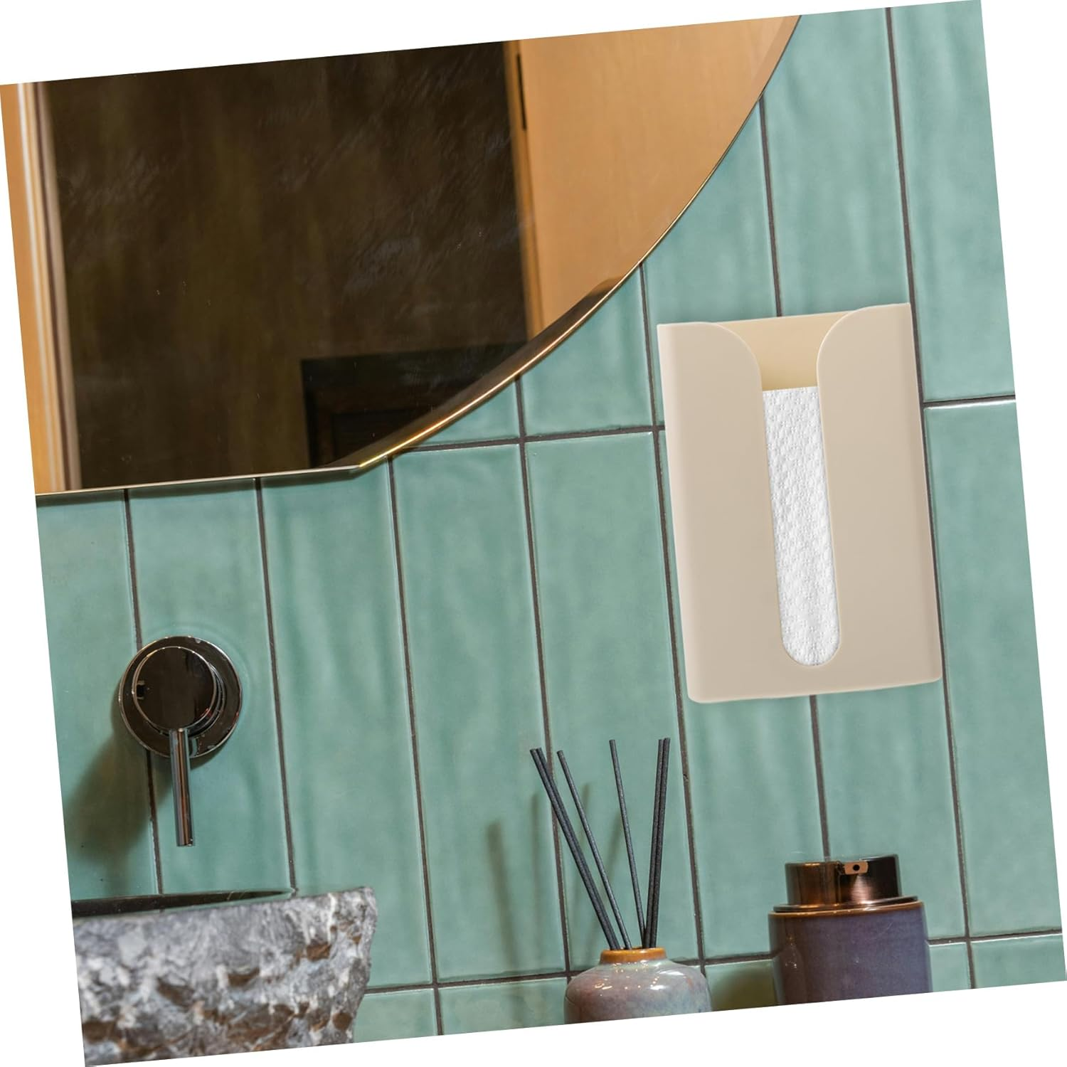 Wall-Mounted Tissue Box Tissue Holder Paper Towel Dispenser Box Modern Bathroom Accessory image number 1