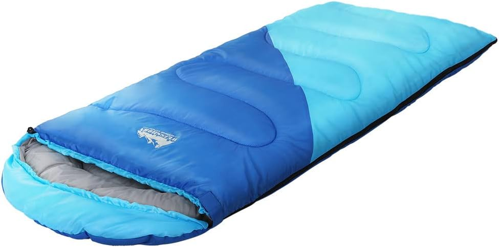 Weisshorn Sleeping Bag, 172 X 70Cm Kids Camping Bags 3 Season Warm Portable Water Resistant Lightweight Thermal Outdoor Gear -5&deg;C Tent for Hiking Travel Backpacking, with Compression Sack Blue image number 1
