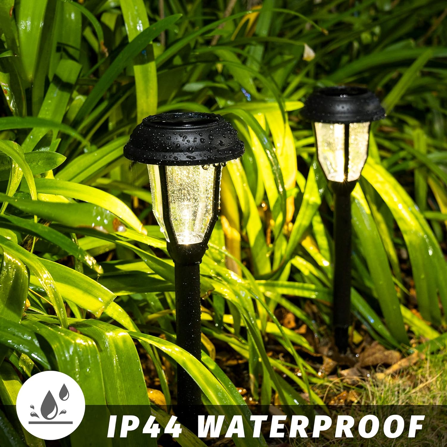 8 Pack Solar Lights Outdoor - Waterproof Solar Garden Lights for Patio, Yard, Walkway, Lawn image number 6