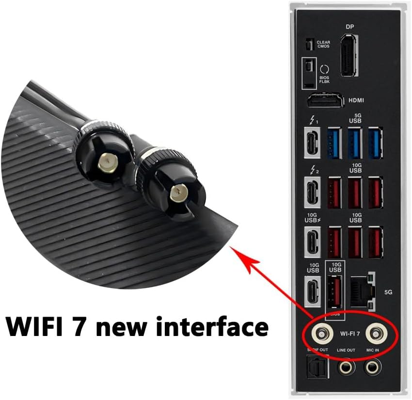 Gintai Wifi 7 Antenna Magnetic Base for Gigabyte Z890 B550M B860M X870 B650E B850 W790 B850I Z890I Z890M X870E PC Desktop Computer Gaming Motherboard image number 2