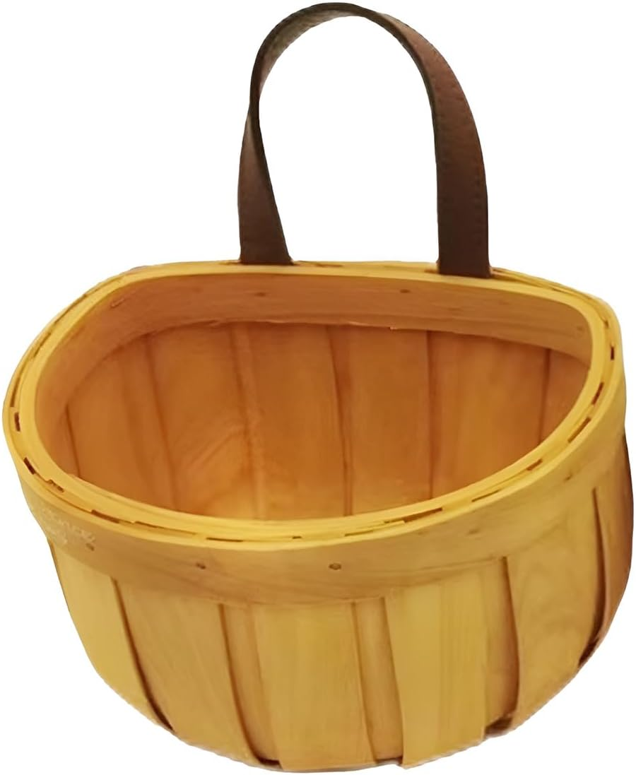 AIMALL Nordic Woven Wall Storage Basket, Vintage Yellow Hanging Basket for Kitchen Garlic Ginger Letters, Decorative Wall Organiser in 2 Sizes for Rustic Interiors image number 4