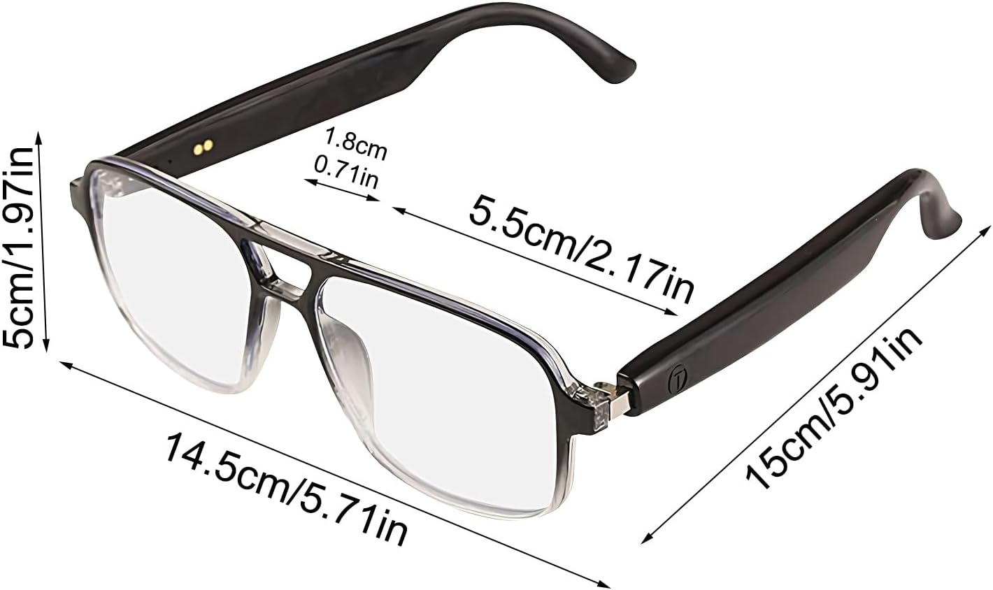 Rukjmqi Smart Glasses | Smart Glasses with Ai | Wireless Intelligent Eyewear for Men and Women Language Support image number 2