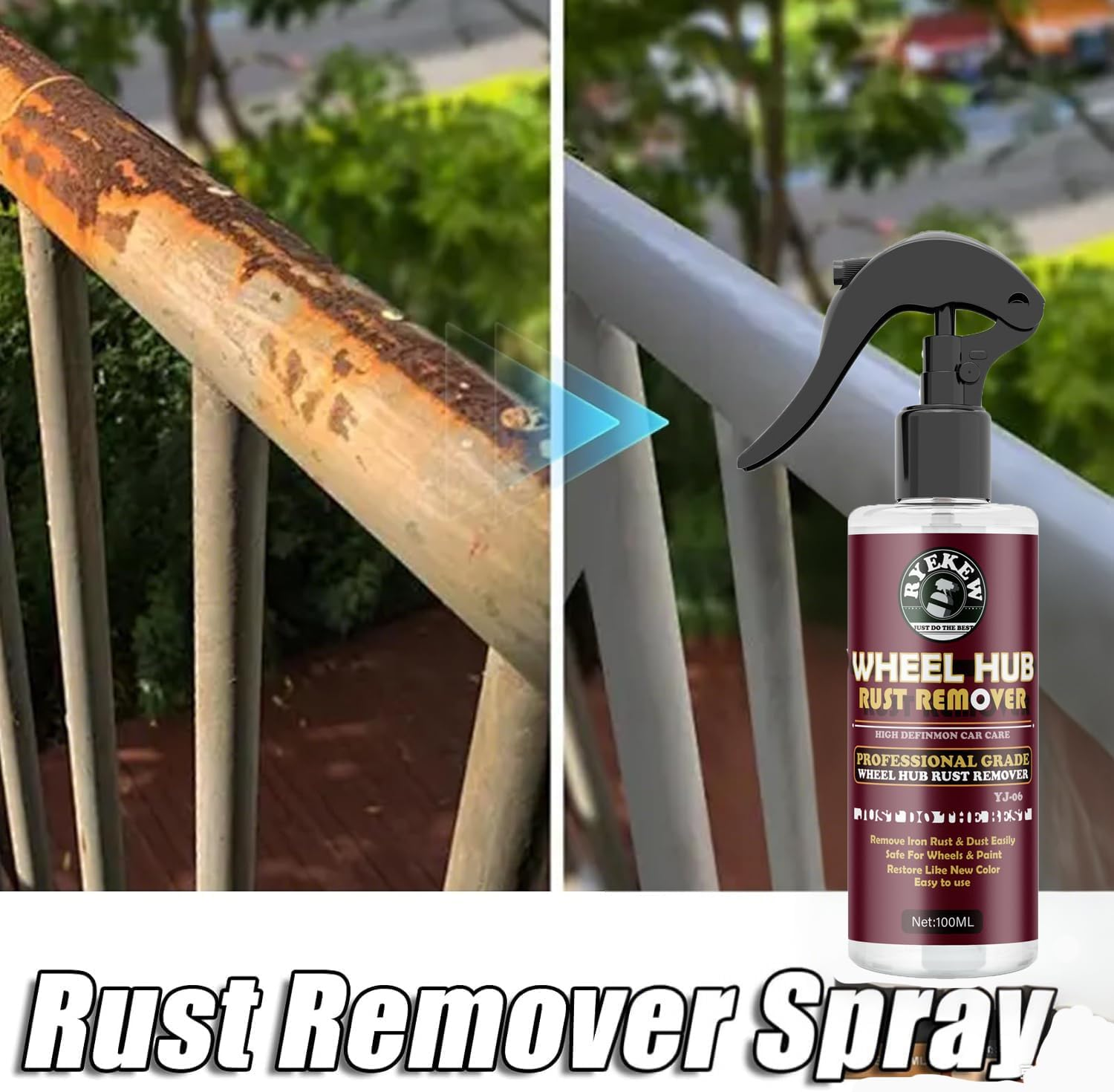 Rust Remover Spray Heavy Duty Metal Cleaner,Fast Acting Heavy Duty Rust Dissolver for Cars, Metal, Tools, Bolts & More Remover 100Ml/3 FL OZ image number 2