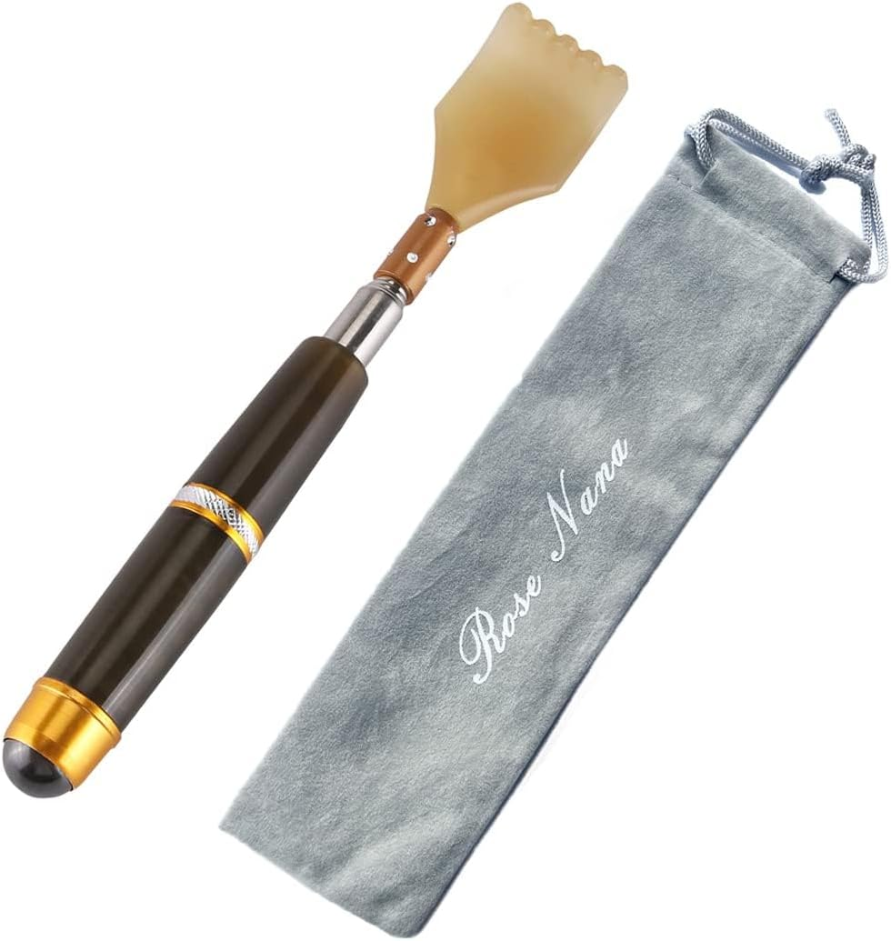 Back Scratcher for Adults, Portable Extendable Stainless Steel Telescoping Back Massager for Men Women Kids Itch Relief (20 to 53Cm) (White)