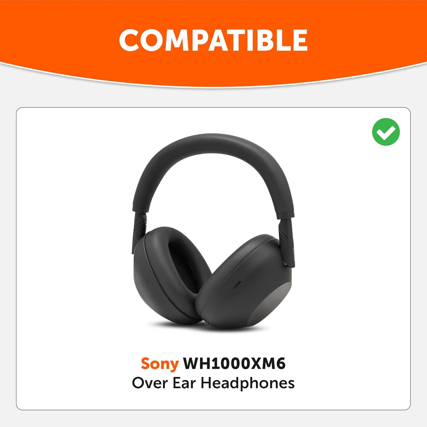 WC Padz XM6 &ndash; Premium Replacement Earpads Compatible with Sony WH-1000XM6 Headphones by Wicked Cushions | Enhanced Comfort, Durable PU Leather & Sound Isolation | Black