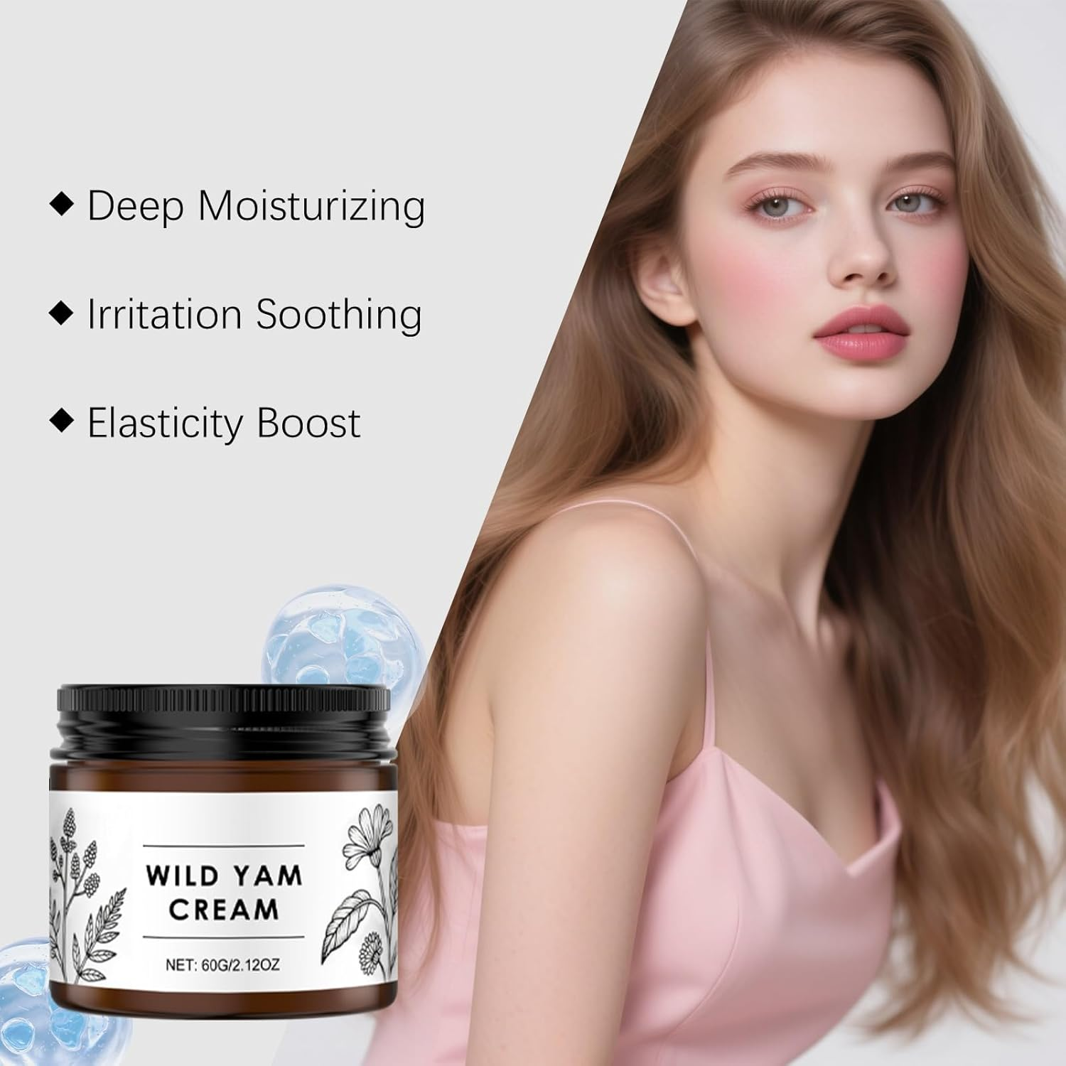 Wild Yam Cream - Deep Hydrating Face and Body Cream, Gentle and Mild,Moisturized, Firming for Most Skin Types, Improve Skin&rsquo;S Smoothness and Elasticity, Easy to Absorb,Long-Lasting (2PCS) - 2Pcs image number 5