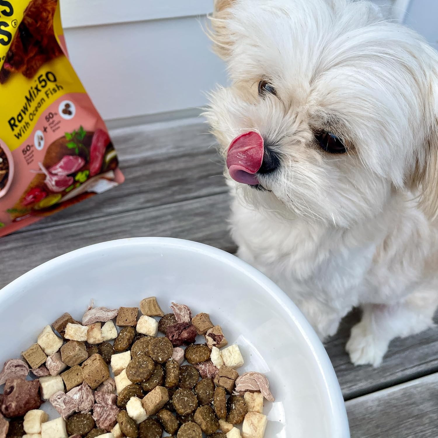 Rawmix50 Premium Freeze-Dried Raw Ocean Fish Recipe Dog Food, Protein Rich, Includes Kibble, Non-Gmo, No Wheat or Corn, 340G image number 1