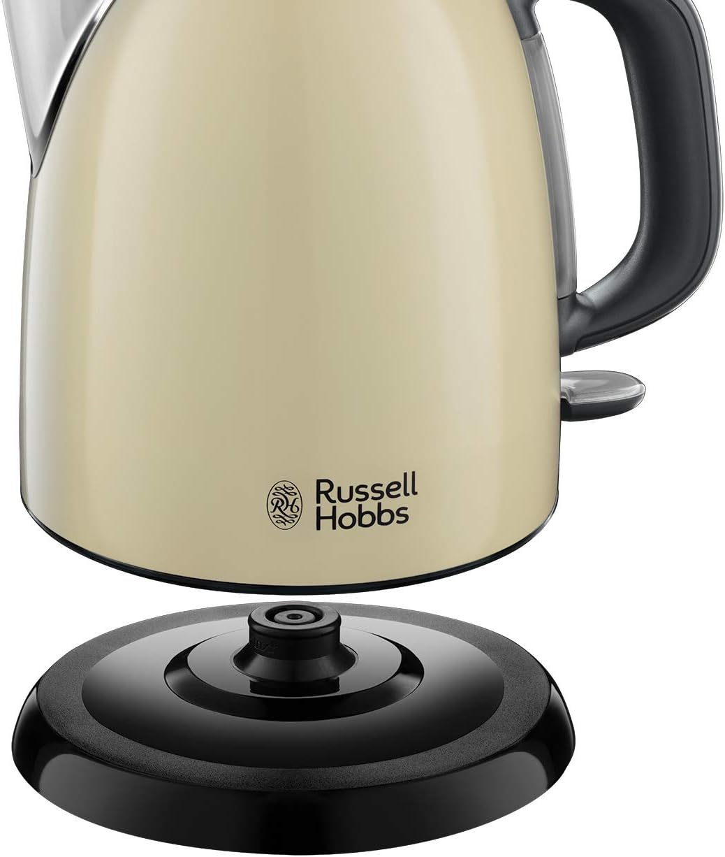 Russell Hobbs Colours+ 24994-70 Kettle [1.0 L] Stainless Steel Cream (2400 W, Quick Boil Function, Removable Limescale Filter, External Water Level Indicator, Small Travel Kettle) image number 3